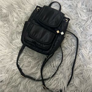 Topshop Mini black nylon backpack travel